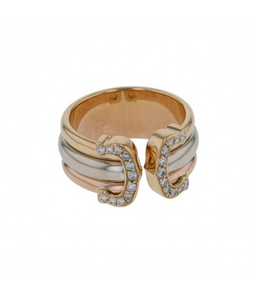 Cartier Double C diamonds and gold ring