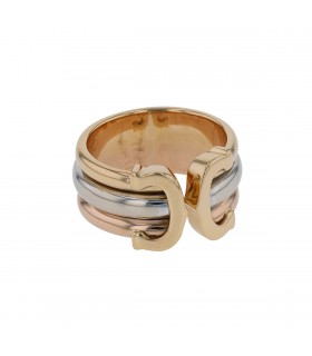 Cartier Double C three tones gold ring