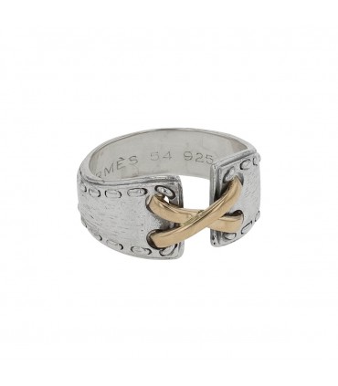 Hermès Mexico silver and gold ring