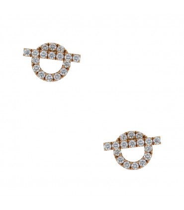 Hermès Finesse diamonds and gold earrings