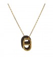 Hermès O'Maillon gold plated metal and leather necklace