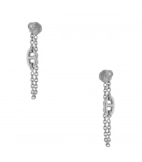 Hermès Chaîne d’Ancre diamond and gold earrings