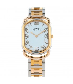Hermès Rallye stainless steel and gold plated watch