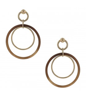 Hermès gold-plated and buffalo horn earrings