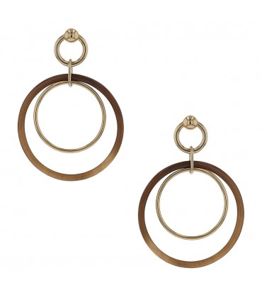 Hermès gold-plated and buffalo horn earrings