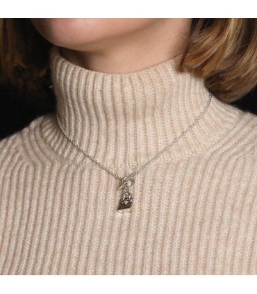 Hermès Amulette Birkin silver necklace