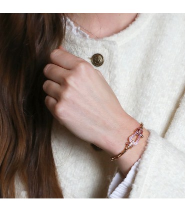 Fred Force 10 pink sapphires and gold bracelet
