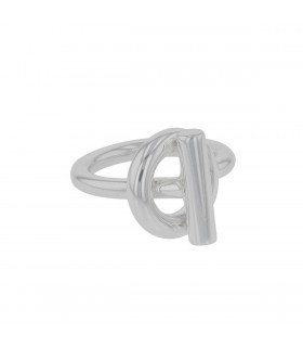 Hermès Croisette silver ring