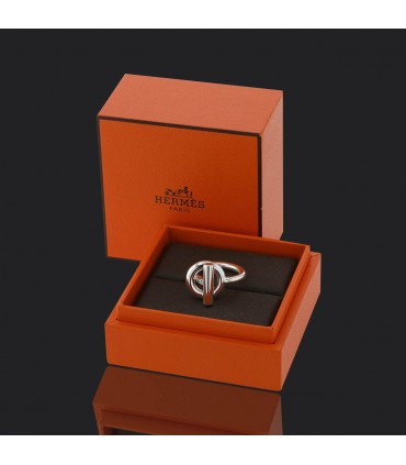 Hermès Croisette silver ring