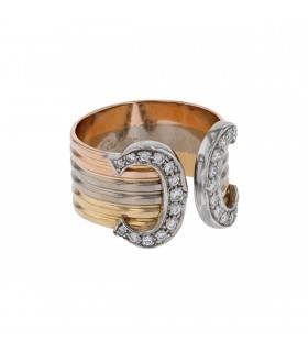 Cartier Double C gold and diamonds ring