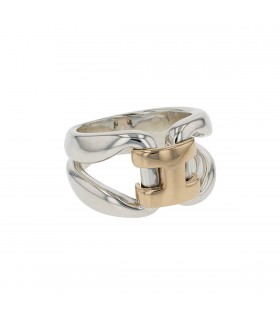 Hermès History silver and gold ring