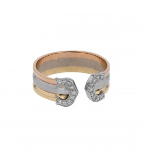 Cartier Double C gold and diamonds ring