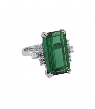 Tourmaline and diamonds ring