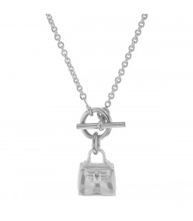 Hermès Amulettes Kelly silver necklace