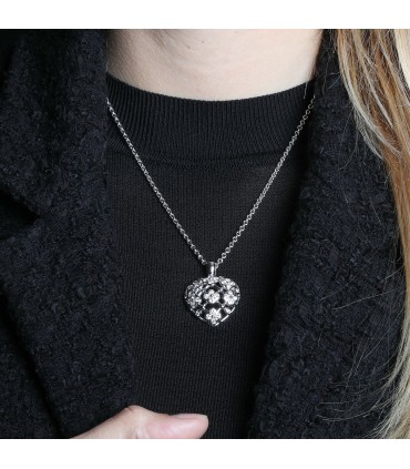Collier coeur or et diamants