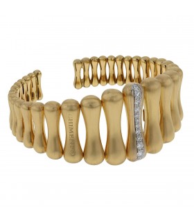 Diamonds and gold Chimento Bamboo bracelet