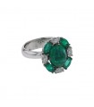 Emeralds, diamonds and gold ring