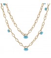 Pomellato Capri turquoise, amethyst and gold necklace