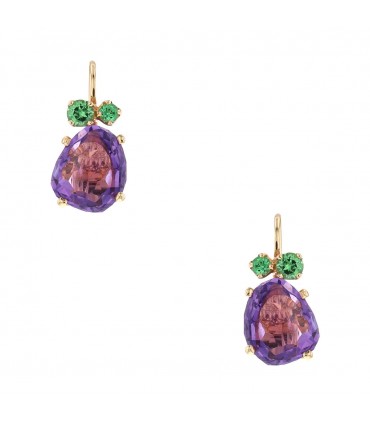 Pomellato Bahia amethysts, garnets and gold earrings