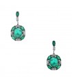 Emeralds, diamonds and gold earrings