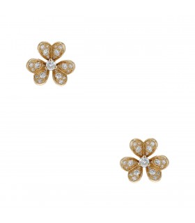 Van Cleef & Arpels Frivole diamonds and gold earrings