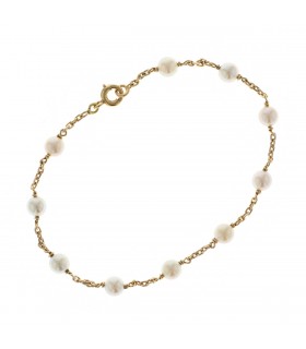 Cultured Pearls and gold bracelet