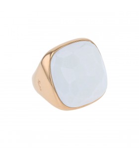 Pomellato Victoria cacholong and 18k gold ring