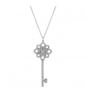 Tiffany & Co. Keys diamonds, platinum and 18k gold necklace