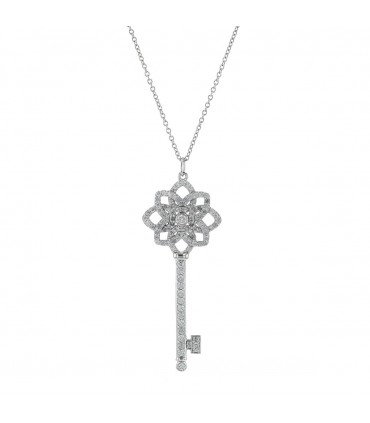 Tiffany & Co. Keys diamonds, platinum and gold necklace