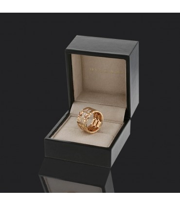 Bulgari Serpenti diamonds, rubellites and gold ring