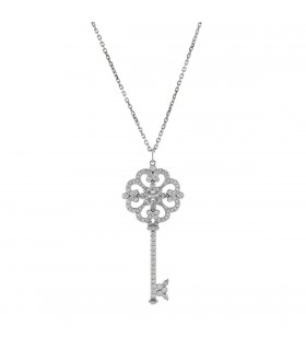 Tiffany & Co. Keys diamonds, platinum and 18k gold necklace