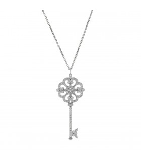 Tiffany & Co. Keys diamonds, platinum and gold necklace