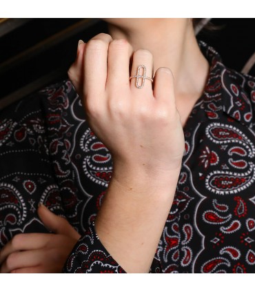 Hermès Ever Chaîne d’Ancre diamonds and gold ring
