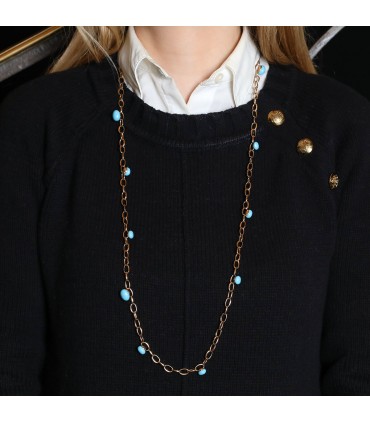 Pomellato Capri turquoise, amethyst and gold necklace
