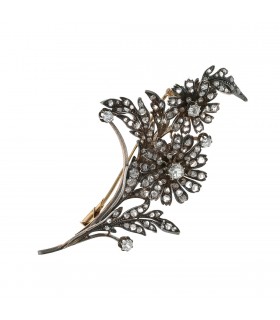Diamonds and gold brooch