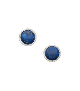 Boucles d’oreilles or, diamants et Lapis lazuli