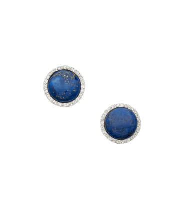 Boucles d’oreilles or, diamants et Lapis lazuli