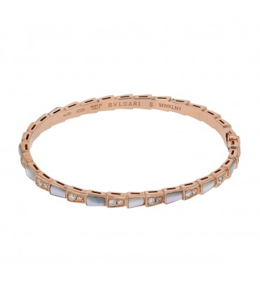 Bulgari Serpenti Viper mother-of-pearl, diamonds and gold bracelet