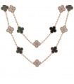 Van Cleef & Arpels Alhambra diamonds, mother-of-pearl and 18k gold long necklace