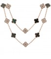 Van Cleef & Arpels Alhambra diamonds, mother-of-pearl and gold long necklace