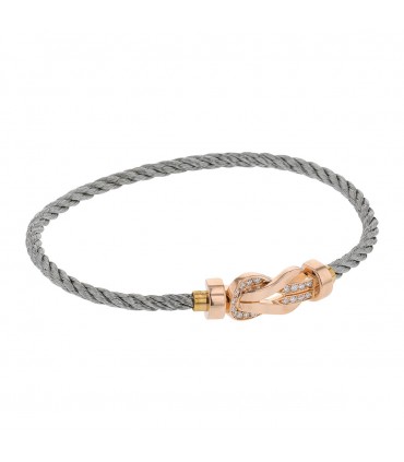 Fred Force 10 diamonds, gold and steel bracelet