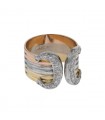 Cartier Double C diamonds and three-tones gold ring