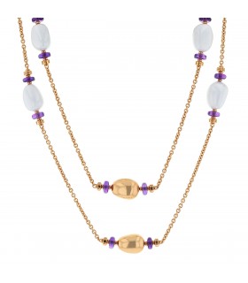 Bulgari Mediterranean Eden ceramic, amethyst and gold necklace