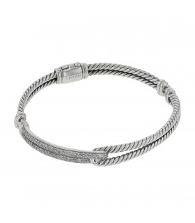David Yurman Labyrinthe silver and diamonds bracelet