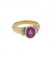 Diamonds, pink sapphire and gold ring