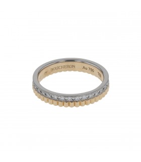 Boucheron Quatre Radiant diamonds and two-tones gold ring
