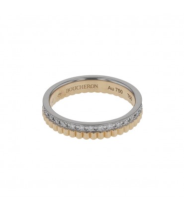 Boucheron Quatre Radiant diamonds and two-tones gold ring