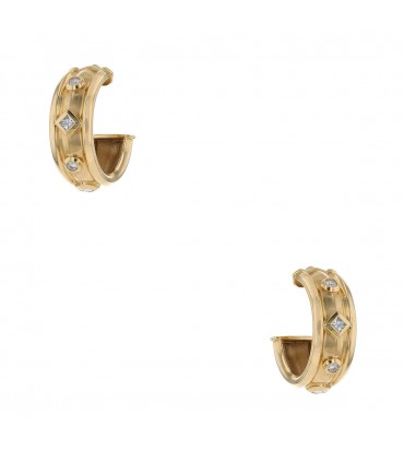 David Yurman Renaissance diamonds and gold earrings