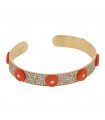 Canaglia reconstituted coral, diamonds and gold bracelet