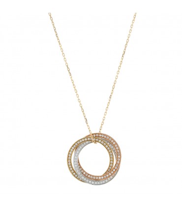 Cartier Trinity diamonds and three-tones 18k gold necklace